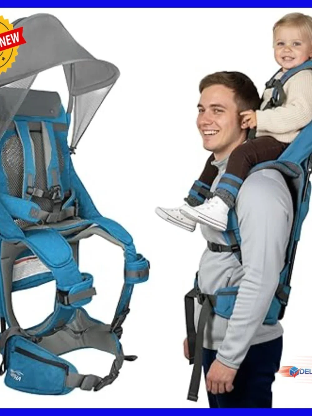 Lightweight Toddler Hiking Backpack Carrier with Sun Shade, Foldable Frame